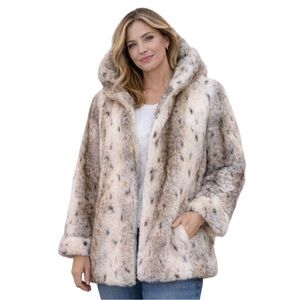 J Percy for Marvin Richards vintage Faux Fur Teddy Jacket - White and Brown